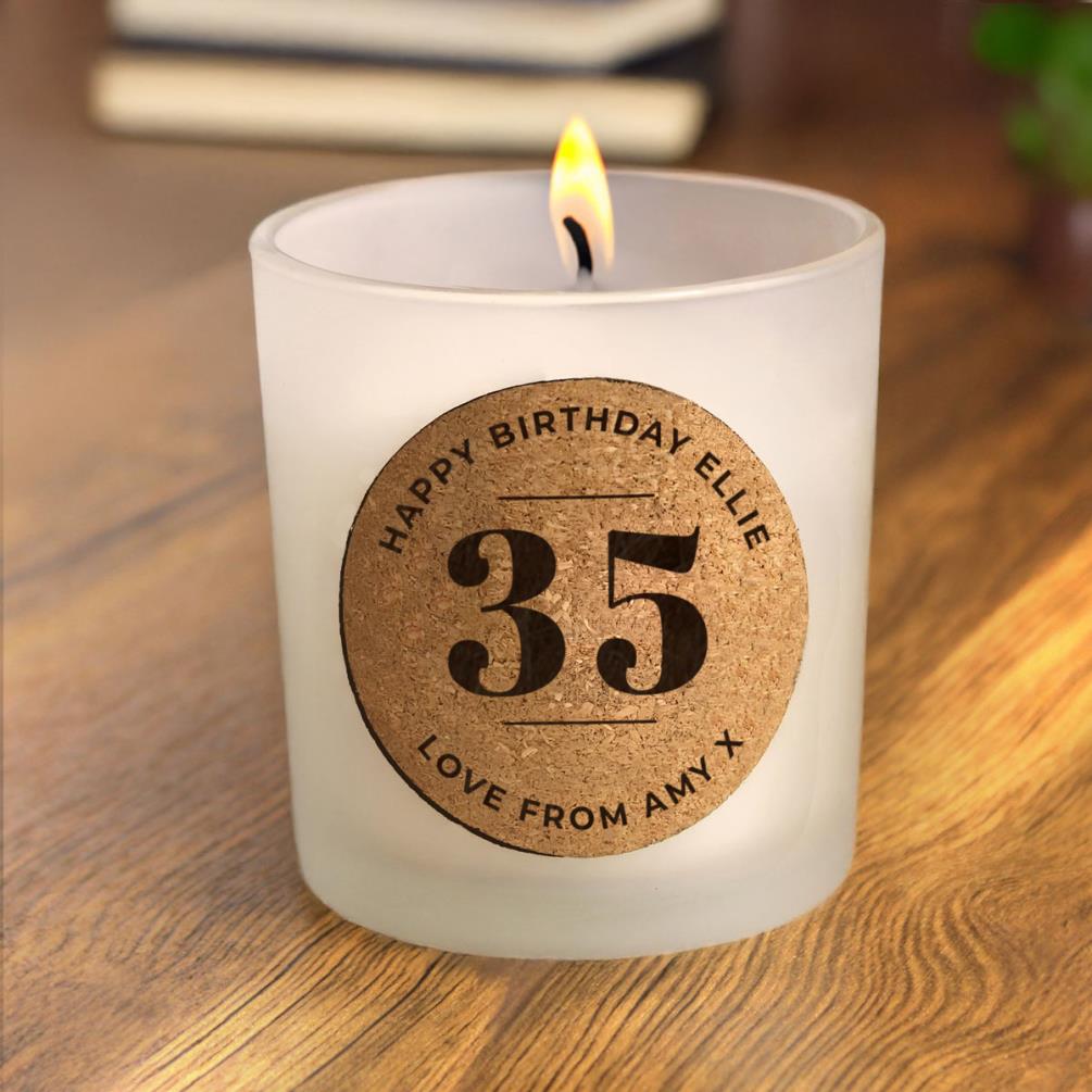 Personalised Birthday Cork Label Jar Candle Extra Image 3
